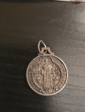 Saint Benedict Silver Medal Pendant St Love Faith Charm Medal Medallion